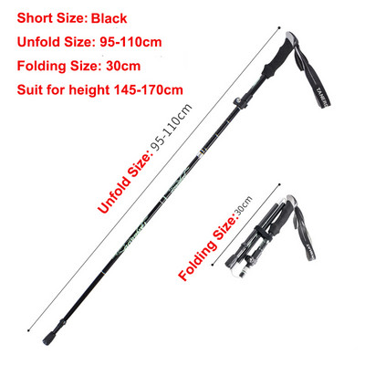 5 részes összecsukható túrabotok Ultrakönnyű Nordic Walking Botok Túrázás Teleszkópos Rúd Állítható Shock Botok Mászóbotok