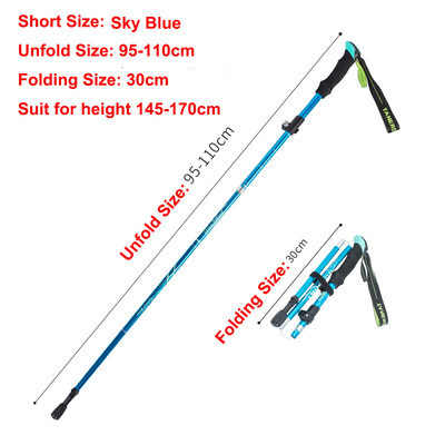 5 részes összecsukható túrabotok Ultrakönnyű Nordic Walking Botok Túrázás Teleszkópos Rúd Állítható Shock Botok Mászóbotok