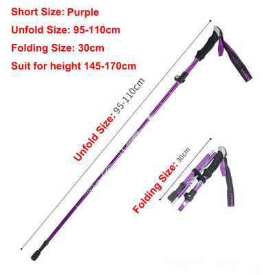 5 részes összecsukható túrabotok Ultrakönnyű Nordic Walking Botok Túrázás Teleszkópos Rúd Állítható Shock Botok Mászóbotok