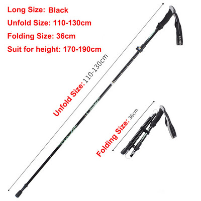 5 részes összecsukható túrabotok Ultrakönnyű Nordic Walking Botok Túrázás Teleszkópos Rúd Állítható Shock Botok Mászóbotok