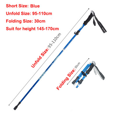 5 részes összecsukható túrabotok Ultrakönnyű Nordic Walking Botok Túrázás Teleszkópos Rúd Állítható Shock Botok Mászóbotok