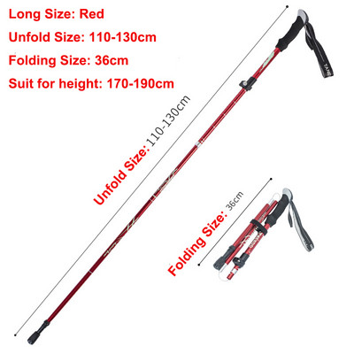 5 részes összecsukható túrabotok Ultrakönnyű Nordic Walking Botok Túrázás Teleszkópos Rúd Állítható Shock Botok Mászóbotok