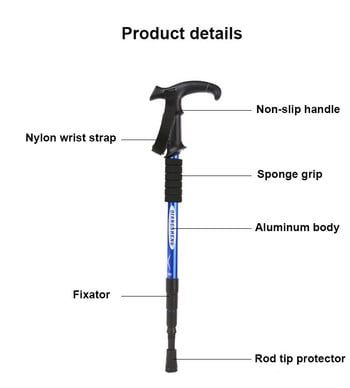 Anti Shock Trekking Pole Свръхлеки бастуни Регулируеми бастуни за туризъм Телескопична патерица за бастуни за скандинавско ходене