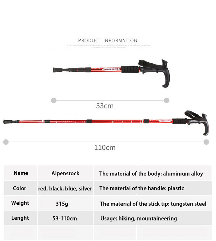 Põrutusvastane matkakepp ülikerged kõnnikepid Reguleeritavad matkakepid, teleskoopkark kepikõnnikeppide jaoks
