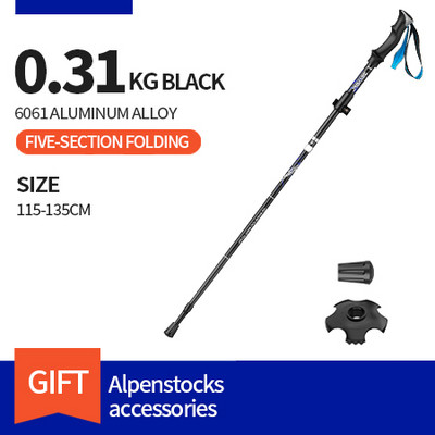 BSWolf Ultraligt kokkupandavad jalutuskepid Matkamine Matkamine Kokkupandavad matkakepid Alumiiniumist jalutuskepid Teleskoopkepp