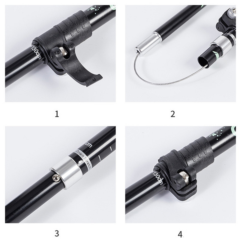 Õues kaasaskantavad kokkupandavad ülikerged matkakepid Kokkupandavad jalgsimatkad Reguleeritavad mägimatkamise jalutuskepid süsinikust