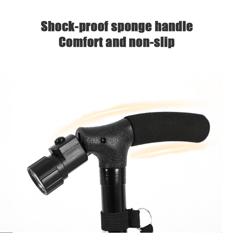 95 cm sulankstomos žygio lazdos, dvi rankenos, vaikščiojančios lazdos su žibintuvėliu, teleskopiniais ramentais pagyvenusiems žmonėms Patikimos lazdos