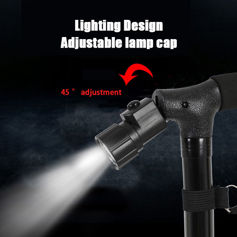 95 cm sulankstomos žygio lazdos, dvi rankenos, vaikščiojančios lazdos su žibintuvėliu, teleskopiniais ramentais pagyvenusiems žmonėms Patikimos lazdos