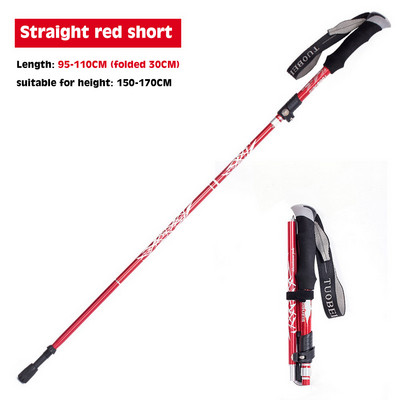 Bețe de mers în aer liber cu 5 secțiuni, bețe de trekking din fibră de carbon