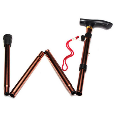 5 spalvų aliuminio lydinio metalo sulankstomos lazdelės Nešiojamos patvarios neslystančios gumos pagrindo sulankstomos 4 dalių alpinizmo įrankis