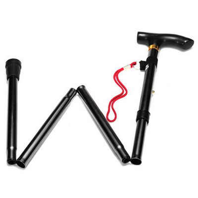 5 spalvų aliuminio lydinio metalo sulankstomos lazdelės Nešiojamos patvarios neslystančios gumos pagrindo sulankstomos 4 dalių alpinizmo įrankis