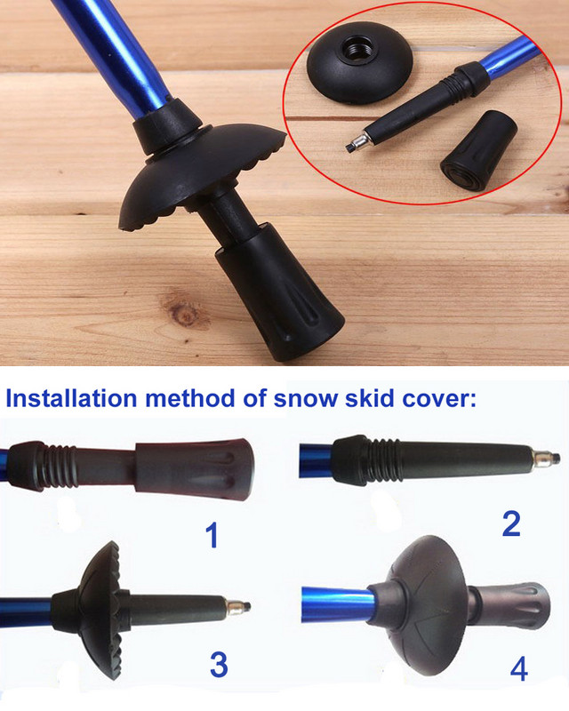 Matkamine Põrutusevastane kepp ülikerged alumiiniumist jalutuskepid Pikendatavad põrutusvastased vardad Sissetõmmatavad libisemisvastased karkude otsad