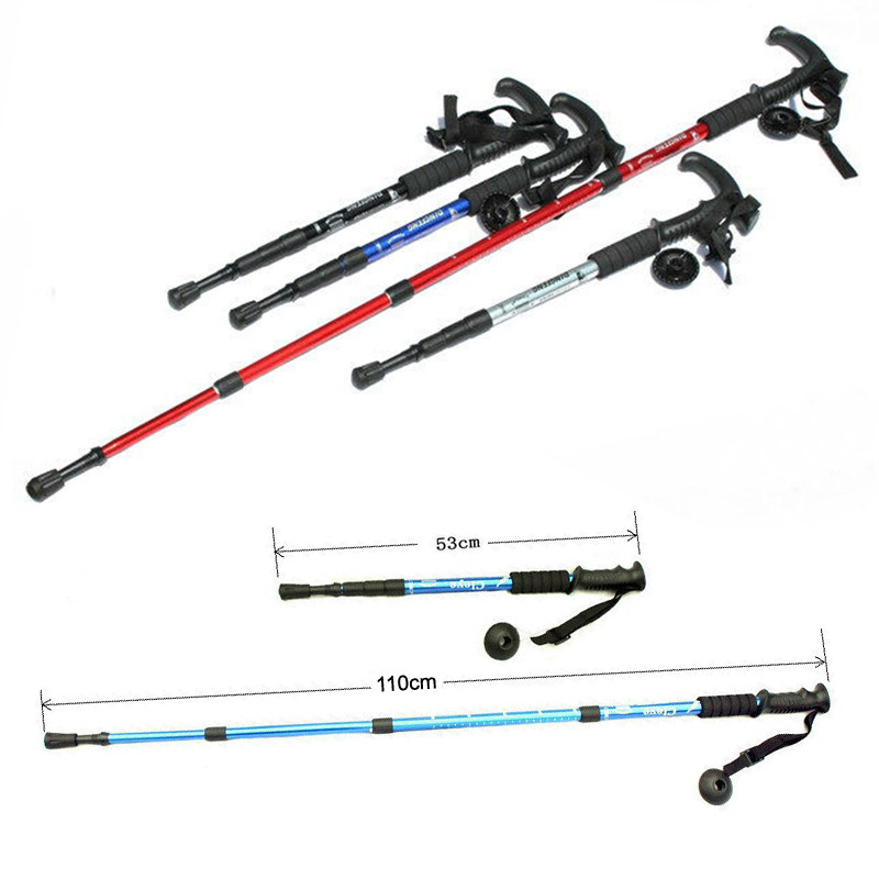 Matkamine Põrutusevastane kepp ülikerged alumiiniumist jalutuskepid Pikendatavad põrutusvastased vardad Sissetõmmatavad libisemisvastased karkude otsad