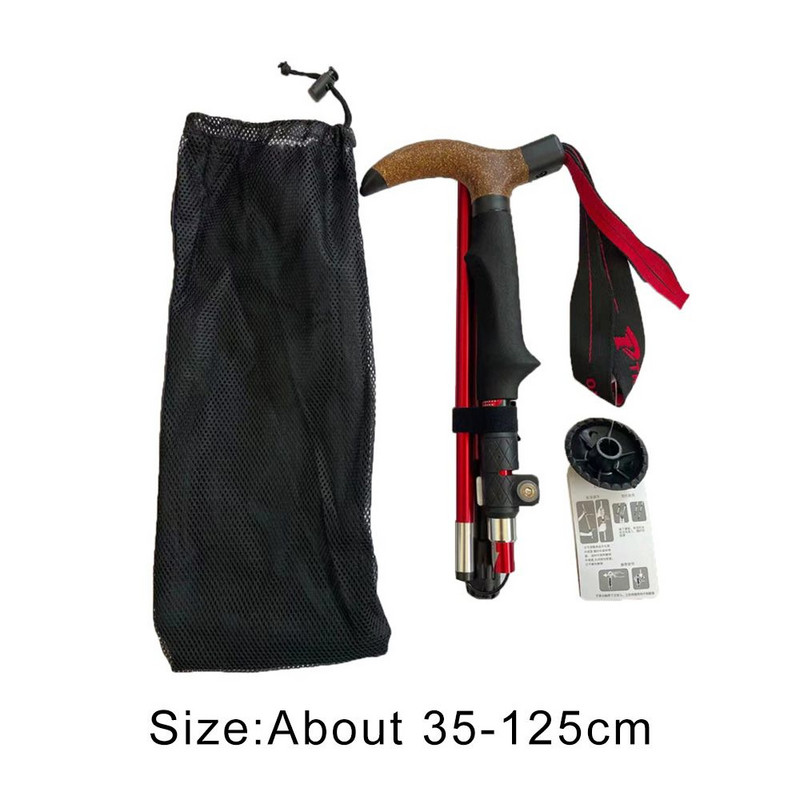 Външни преносими алуминиеви сгъваеми трекинг щеки Телескопична пръчка Сгъваеми бастуни Къмпинг Инструмент за туризъм