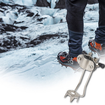 1PC Walking Claw Crampon Stick Ice Claw Trekking Pole Cane Tips Външно катерене Лед Сняг Нехлъзгащи се Зимен туризъм Грип Патерици