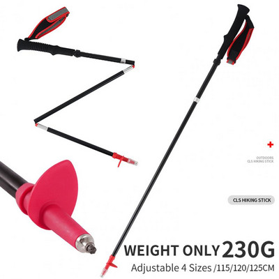 Matkakepp 4-sektsiooniga kokkupandav õues kasutamiseks mõeldud alumiiniumsulamist ülikerge jalutuskepp ronimiskepp ülikerge matkakepp