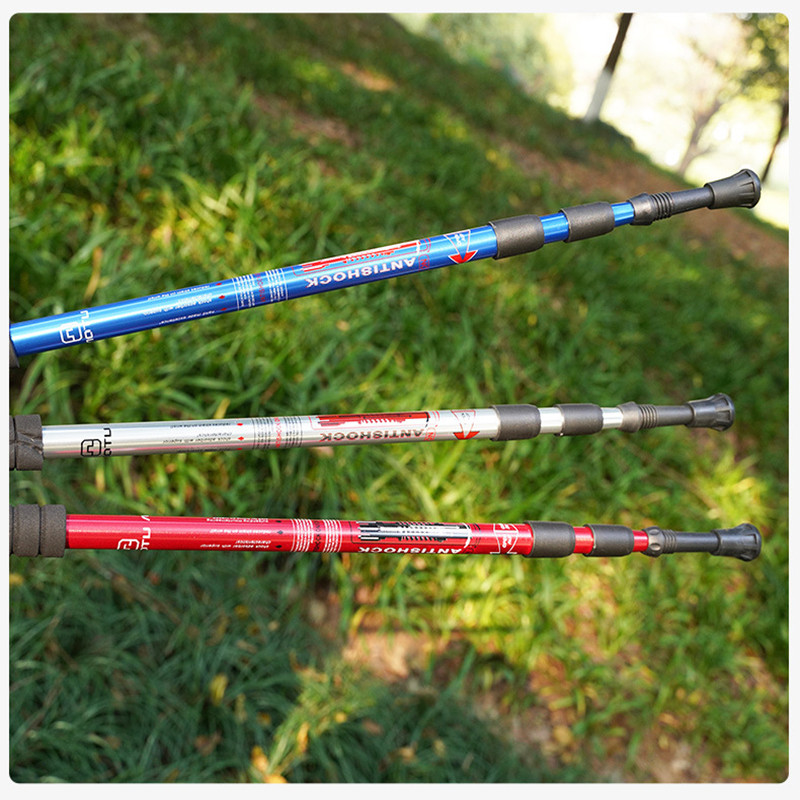 NUONEKO Сгъваем бастун Туризъм на открито Аксесоари за планински туризъм Прибиращ се катерене Трекинг ултралек стълб CA06