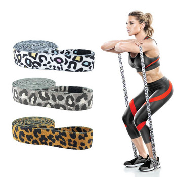 Unisex Sexy Leopard Print Yoga Squat Circle Loop Hips Resistance Bands Ελαστικός εξοπλισμός προπόνησης Αντιολισθητική ζώνη αντίστασης