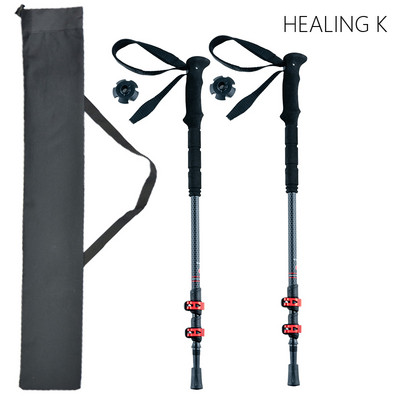 Professionaalsed süsinikkiust matkakepid 3-sektsioonilised ülikerged kaasaskantavad matkareisid ronimiskepid