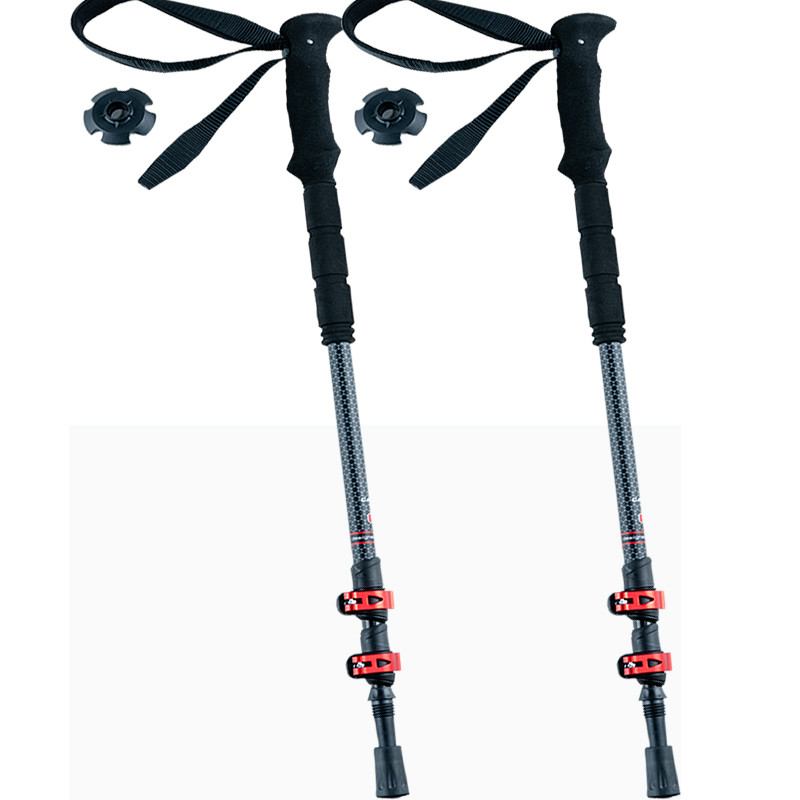 Professionaalsed süsinikkiust matkakepid 3-sektsioonilised ülikerged kaasaskantavad matkareisid ronimiskepid