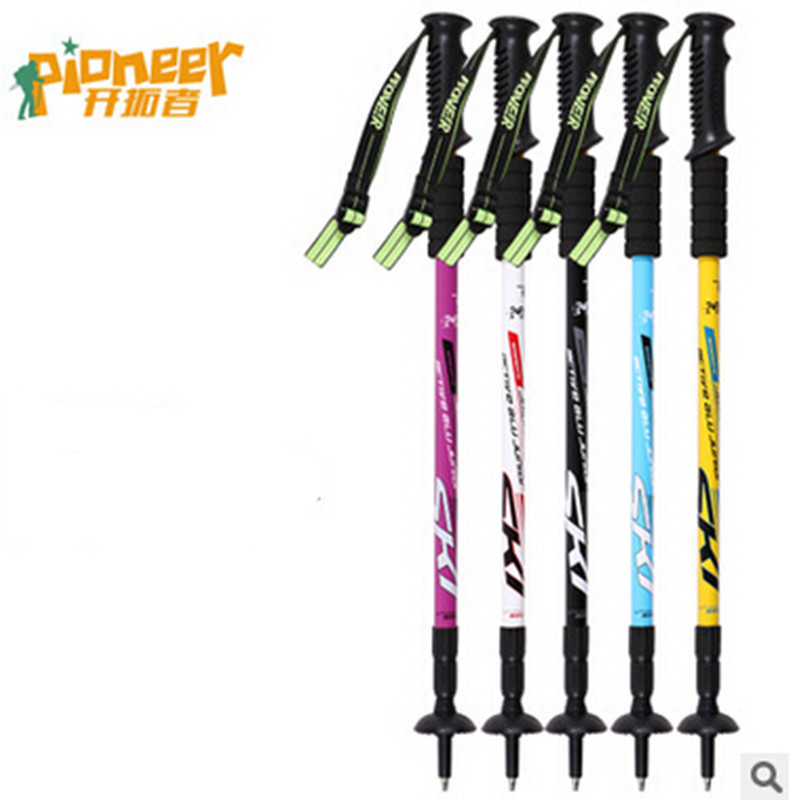 Baston de schi Pioneer Trekking Baston de mers reglabil Drumeții Alpenstock Soc Aluminiu Cățărare Schi Camping Baston telescopic