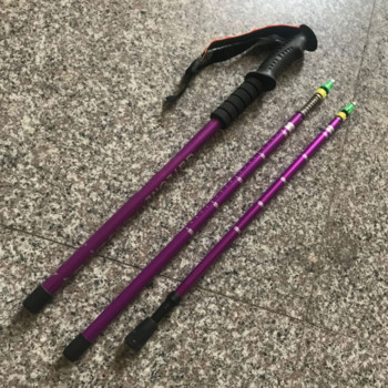 Ρυθμιζόμενο μπαστούνι 3 τμημάτων Σταθερό αντιολισθητικό πατερίτσες για ηλικιωμένο μπαστούνι πεζοπορίας Μπαστούνι ορειβασίας