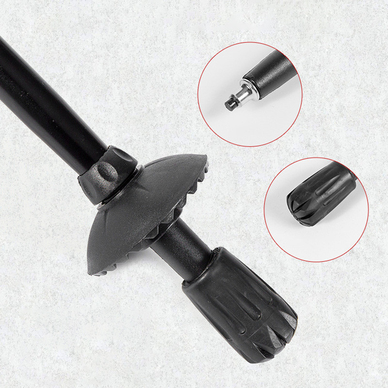 Baston de drumeție pliabil, în aer liber, cu 5 secțiuni, pentru camping, portabil, pentru mers pe jos, pentru clubul telescopic pentru bătrâni nordici, cu geantă 1/2 buc.