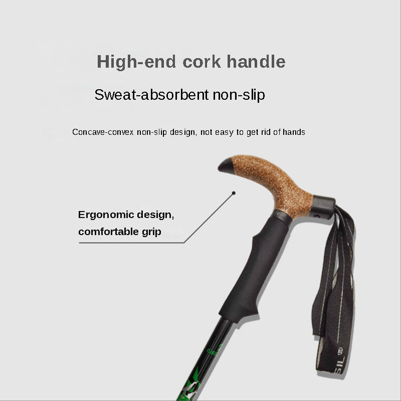 Υπαίθριο πτυσσόμενο μπαστούνι Κάμπινγκ Φορητά μπαστούνια πεζοπορίας Ρυθμιζόμενο τηλεσκοπικό Alpenstock για ορειβασία πεζοπορίας