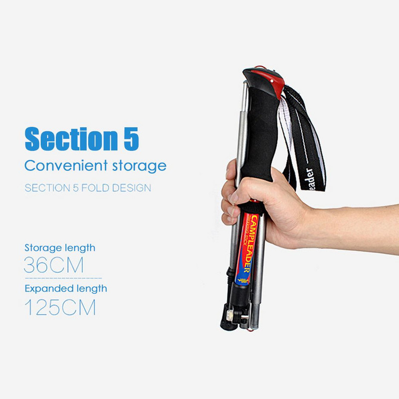 Styles EVA Χειρολαβή Αλουμινίου Εξωτερικοί πτυσσόμενοι στύλοι πεζοπορίας Εργαλείο πεζοπορίας κάμπινγκ Πτυσσόμενα μπαστούνια Τηλεσκοπικό ραβδί