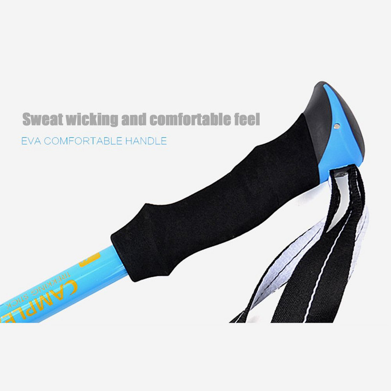 Styles EVA Χειρολαβή Αλουμινίου Εξωτερικοί πτυσσόμενοι στύλοι πεζοπορίας Εργαλείο πεζοπορίας κάμπινγκ Πτυσσόμενα μπαστούνια Τηλεσκοπικό ραβδί