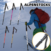 Baston de trekking din aliaj de aluminiu cu maner drept Bas telescopic de absorbtie a socurilor Baston de trekking pliabil pentru alergare in aer liber Baston de mers @40