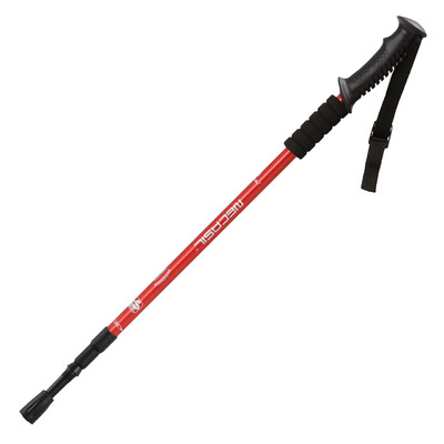 Baston de trekking din aliaj de aluminiu cu maner drept Bas telescopic de absorbtie a socurilor Baston de trekking pliabil pentru alergare in aer liber Baston de mers @40