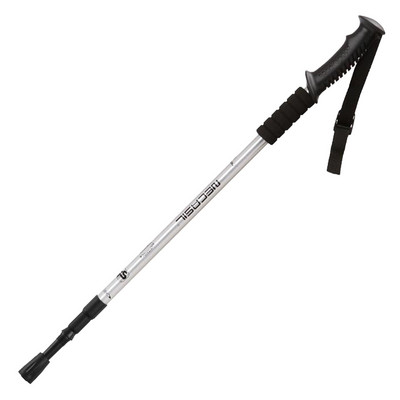 Baston de trekking din aliaj de aluminiu cu maner drept Bas telescopic de absorbtie a socurilor Baston de trekking pliabil pentru alergare in aer liber Baston de mers @40