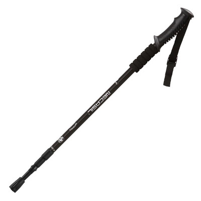 Baston de trekking din aliaj de aluminiu cu maner drept Bas telescopic de absorbtie a socurilor Baston de trekking pliabil pentru alergare in aer liber Baston de mers @40
