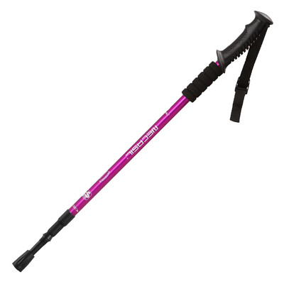 Baston de trekking din aliaj de aluminiu cu maner drept Bas telescopic de absorbtie a socurilor Baston de trekking pliabil pentru alergare in aer liber Baston de mers @40