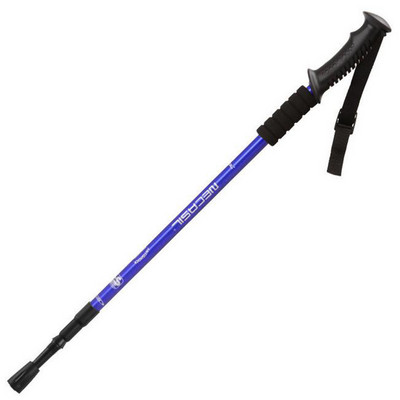Baston de trekking din aliaj de aluminiu cu maner drept Bas telescopic de absorbtie a socurilor Baston de trekking pliabil pentru alergare in aer liber Baston de mers @40