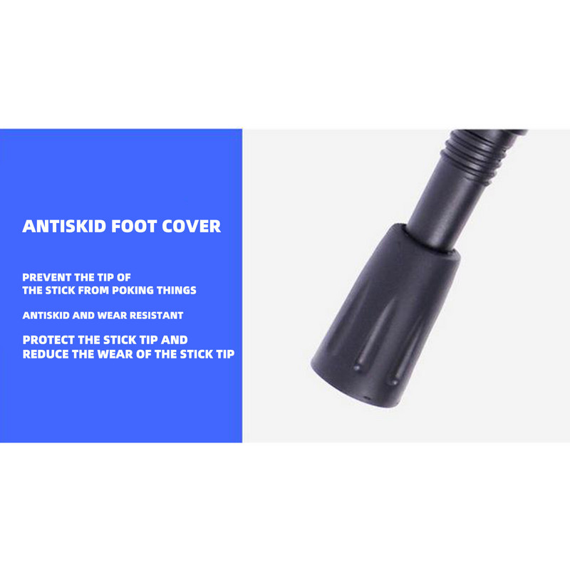 Baston de trekking din aliaj de aluminiu cu maner drept Bas telescopic de absorbtie a socurilor Baston de trekking pliabil pentru alergare in aer liber Baston de mers @40