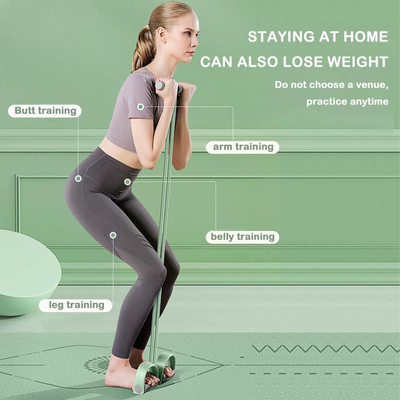 Treniruotės atsparumo juostos Latekso pedalas kulkšnies pilvo treniruočių įranga, traukimo virve, treniruočių įranga Elastingos sportinės juostos Jogos išplėtimas Sit A5E4