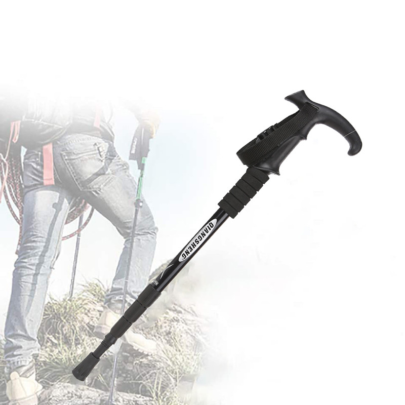 Baston de drumeție pliați în aer liber, de camping, de mers pe jos, de drumeție, de baston telescopic din aluminiu ultra-ușor pentru bătrâni