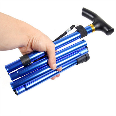 Jalutuskepid Alumiiniumisulamist ronimiskepp Neljaosaline teleskoopne kokkupandav ronimis- ja matkakepp Eakate kepp