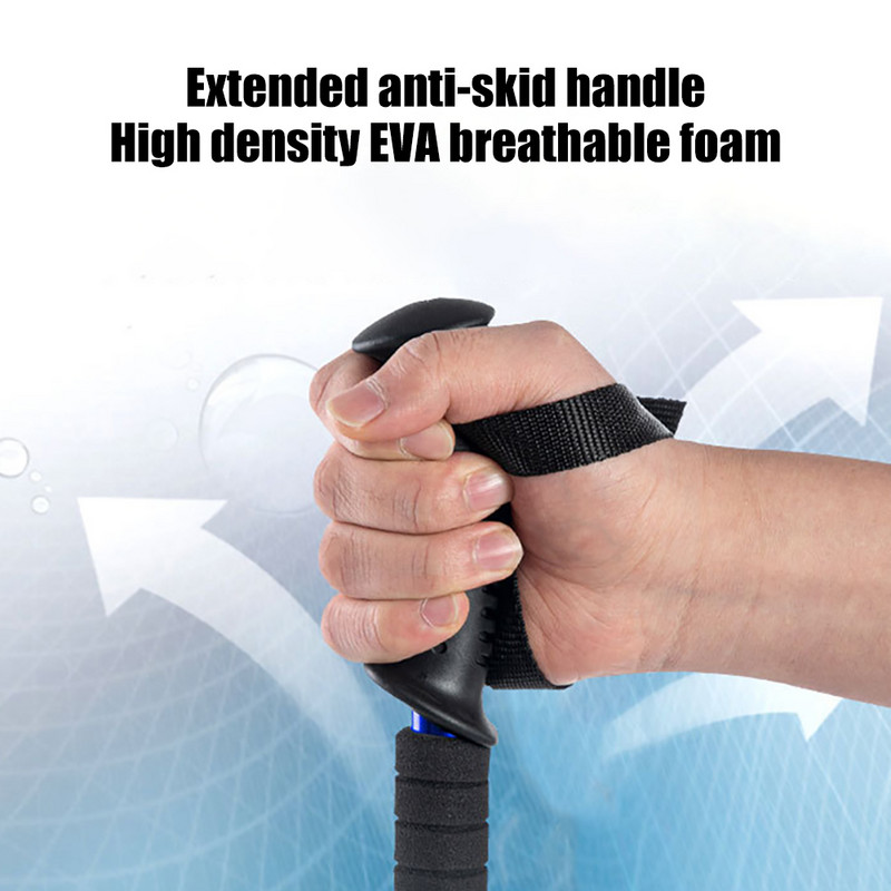 3-sektsioonilised välironimistangid alumiiniumsulamist teleskoopiline matkakepp libisemiskindla käepidemega, kerge eakate mägironimistööriist