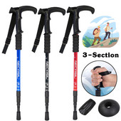 3-sektsioonilised matkakepid välistingimustes ronimiskepid alumiiniumsulamist teleskoopkargu põrutusvastane Alpenstocks libisemiskindla käepidemega telkimine