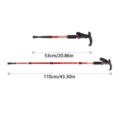 2db Ultrakönnyű túrabotok Sétapálcák Túrabotok Összecsukható alumínium sétapálcák T-alakú fogantyús mászóbotok