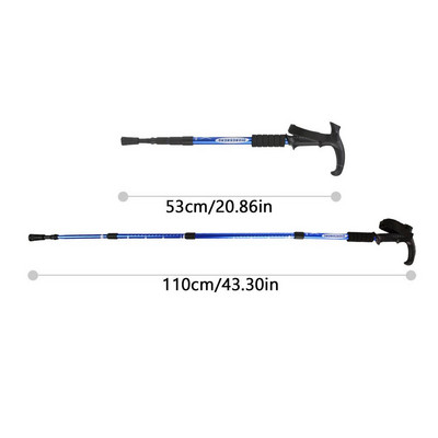 2db Ultrakönnyű túrabotok Sétapálcák Túrabotok Összecsukható alumínium sétapálcák T-alakú fogantyús mászóbotok