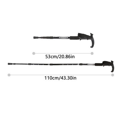 2db Ultrakönnyű túrabotok Sétapálcák Túrabotok Összecsukható alumínium sétapálcák T-alakú fogantyús mászóbotok