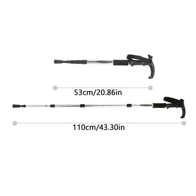 2db Ultrakönnyű túrabotok Sétapálcák Túrabotok Összecsukható alumínium sétapálcák T-alakú fogantyús mászóbotok