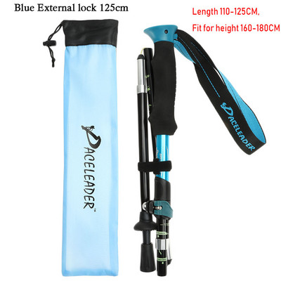 Mâner EVA Instrument portabil din aluminiu pentru drumeții de camping Băț telescopic Bastoane pliabile de mers Bețe pliante de trekking