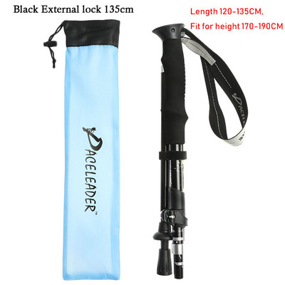 Mâner EVA Instrument portabil din aluminiu pentru drumeții de camping Băț telescopic Bastoane pliabile de mers Bețe pliante de trekking