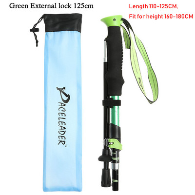 Mâner EVA Instrument portabil din aluminiu pentru drumeții de camping Băț telescopic Bastoane pliabile de mers Bețe pliante de trekking