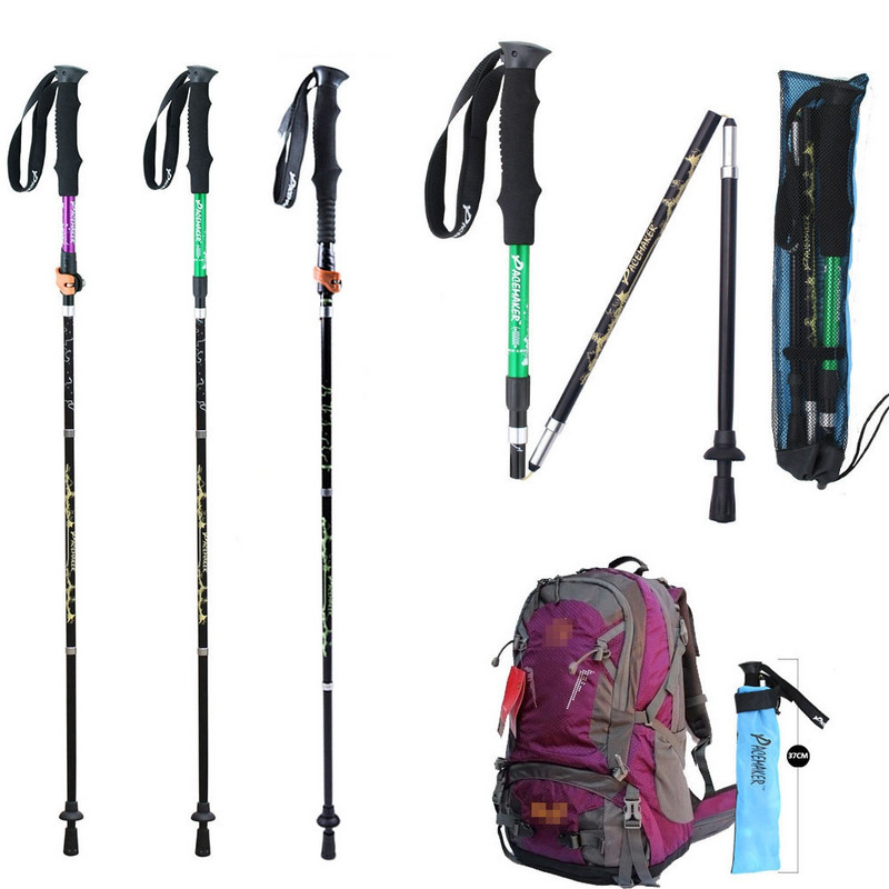 Mâner EVA Instrument portabil din aluminiu pentru drumeții de camping Băț telescopic Bastoane pliabile de mers Bețe pliante de trekking